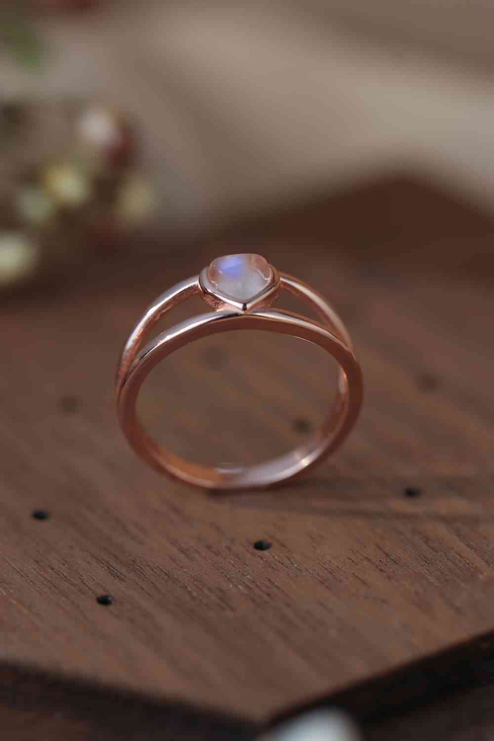 Moonstone Heart 925 Sterling Silver Ring - Ladyez