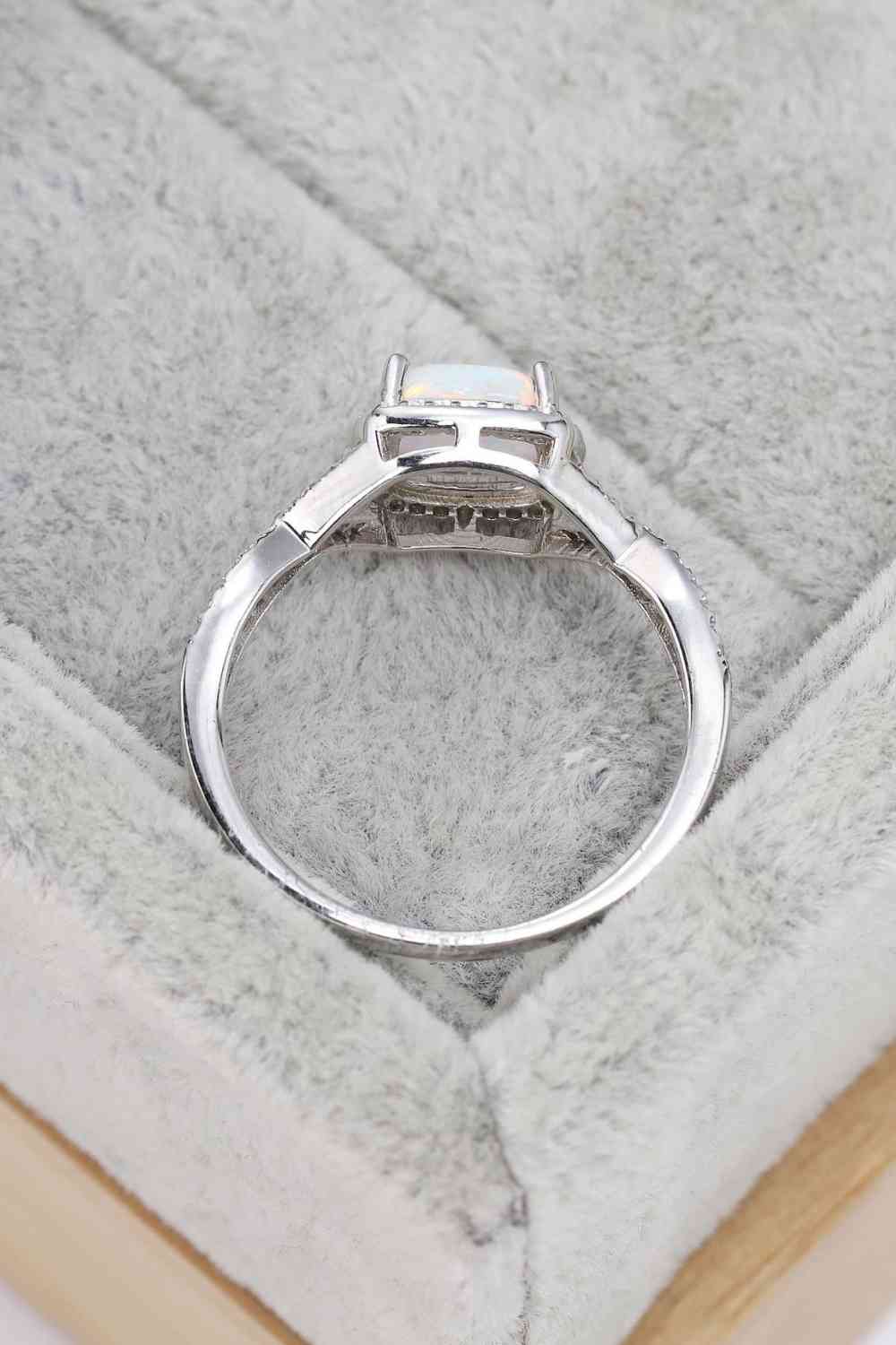 Opal Contrast Crisscross Ring - Ladyez