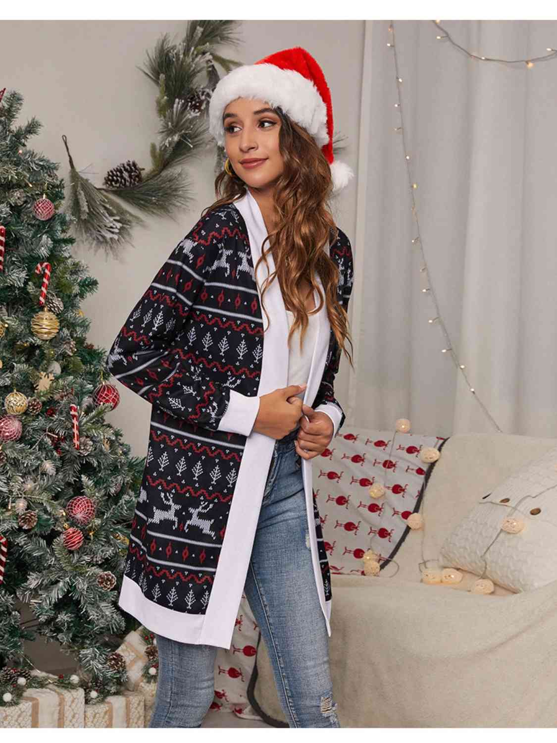 Christmas Open Front Cardigan - Ladyez