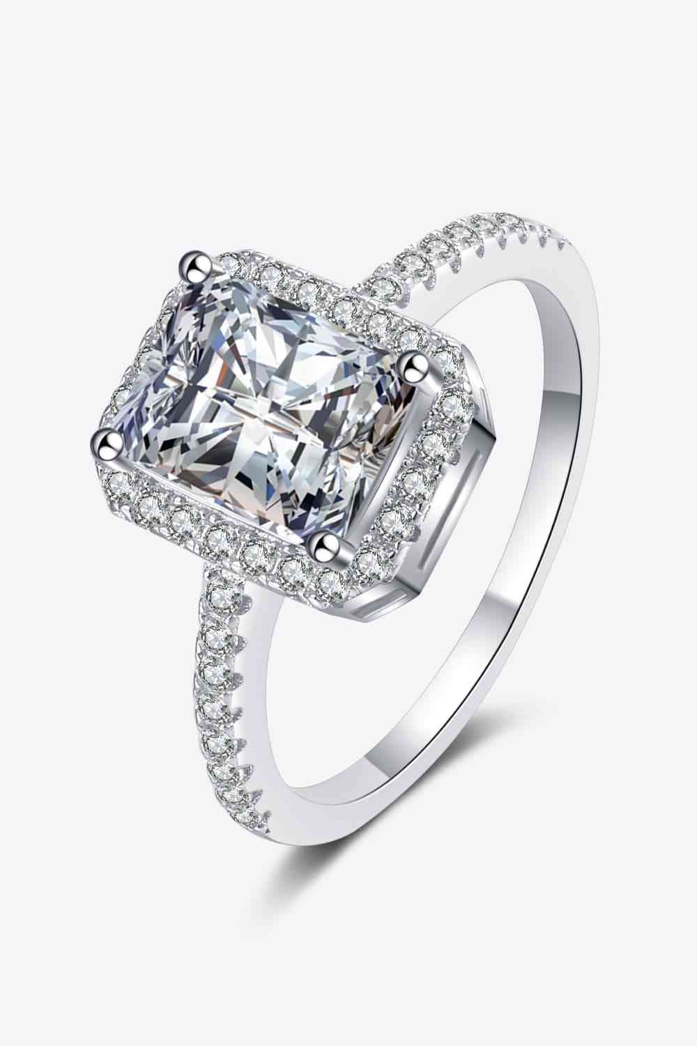 2 Carat Moissanite 925 Sterling Silver Halo Ring - Ladyez