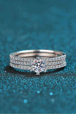 Moissanite 925 Sterling Silver Ring Set - Ladyez