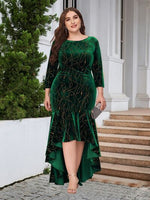 Plus Size Ruffle Hem High-Low Dress - Ladyez
