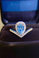 1 Carat Pear Shape Moissanite Heart Ring - Ladyez