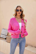 Raglan Sleeve Button Front Cardigan - Ladyez