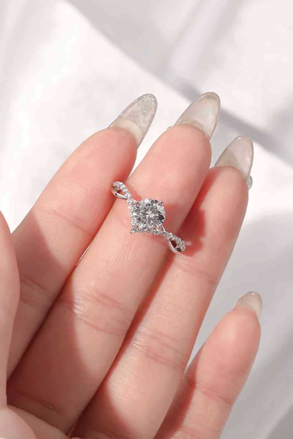 1 Carat Moissanite 925 Sterling Silver Ring - Ladyez