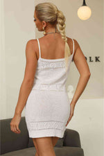 Openwork Sleeveless Sweater Dress - Ladyez