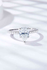 1.8 Carat Moissanite Side Stone Ring - Ladyez