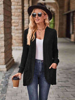 Open Front Cardigan with Pockets - Ladyez