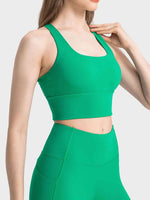 Scoop Neck Crisscross Straps Sports Bra - Ladyez