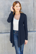 Basic Bae Full Size Open Front Long Sleeve Cardigan - Ladyez