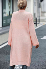 Dropped Shoulder Long Sleeve Cardigan with Pocket - Ladyez