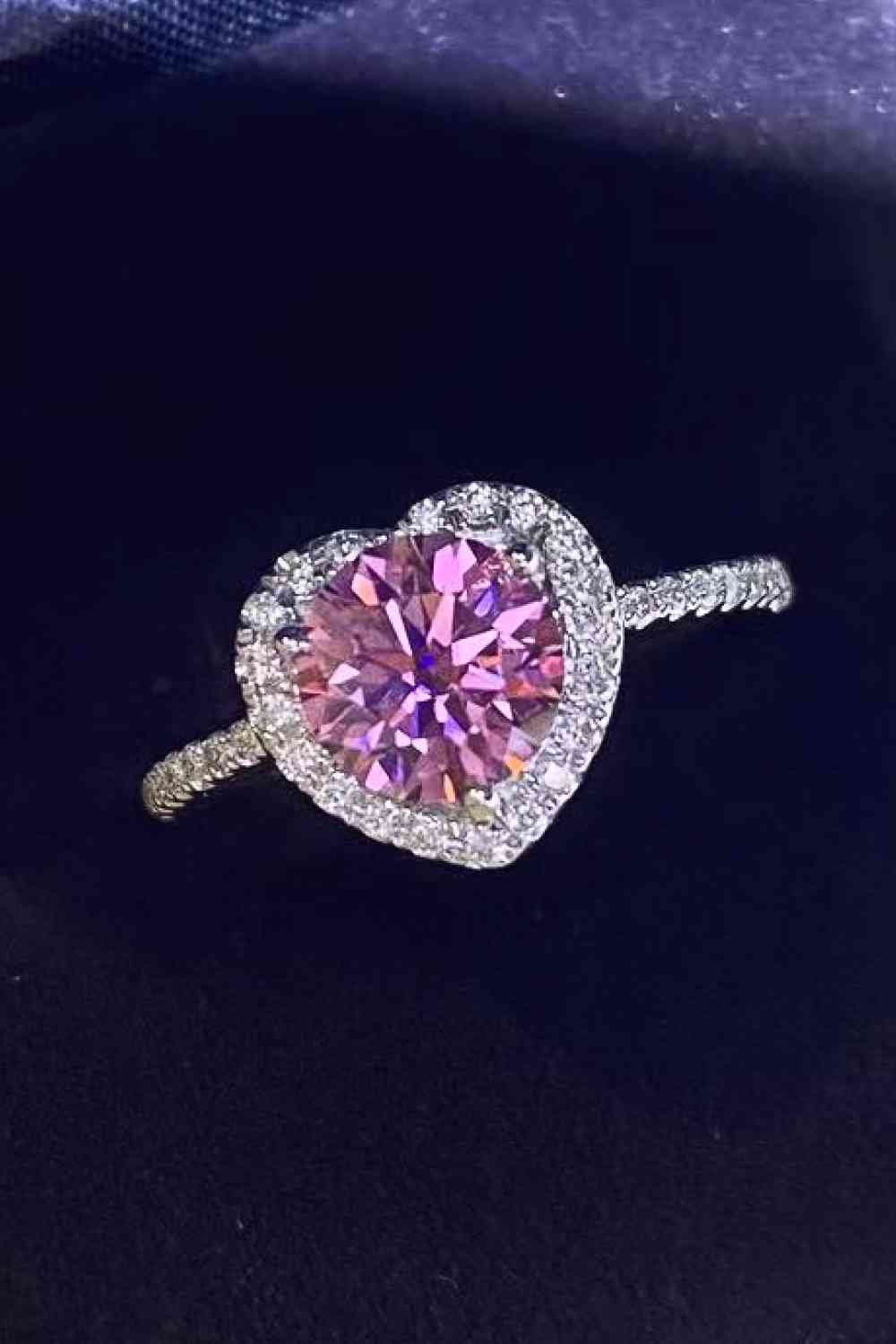 Lifelong Journey 1 Carat Moissanite Heart Ring - Ladyez