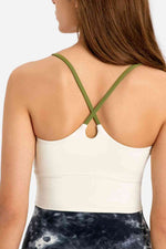 Crisscross Back Scoop Neck Sports Cami - Ladyez