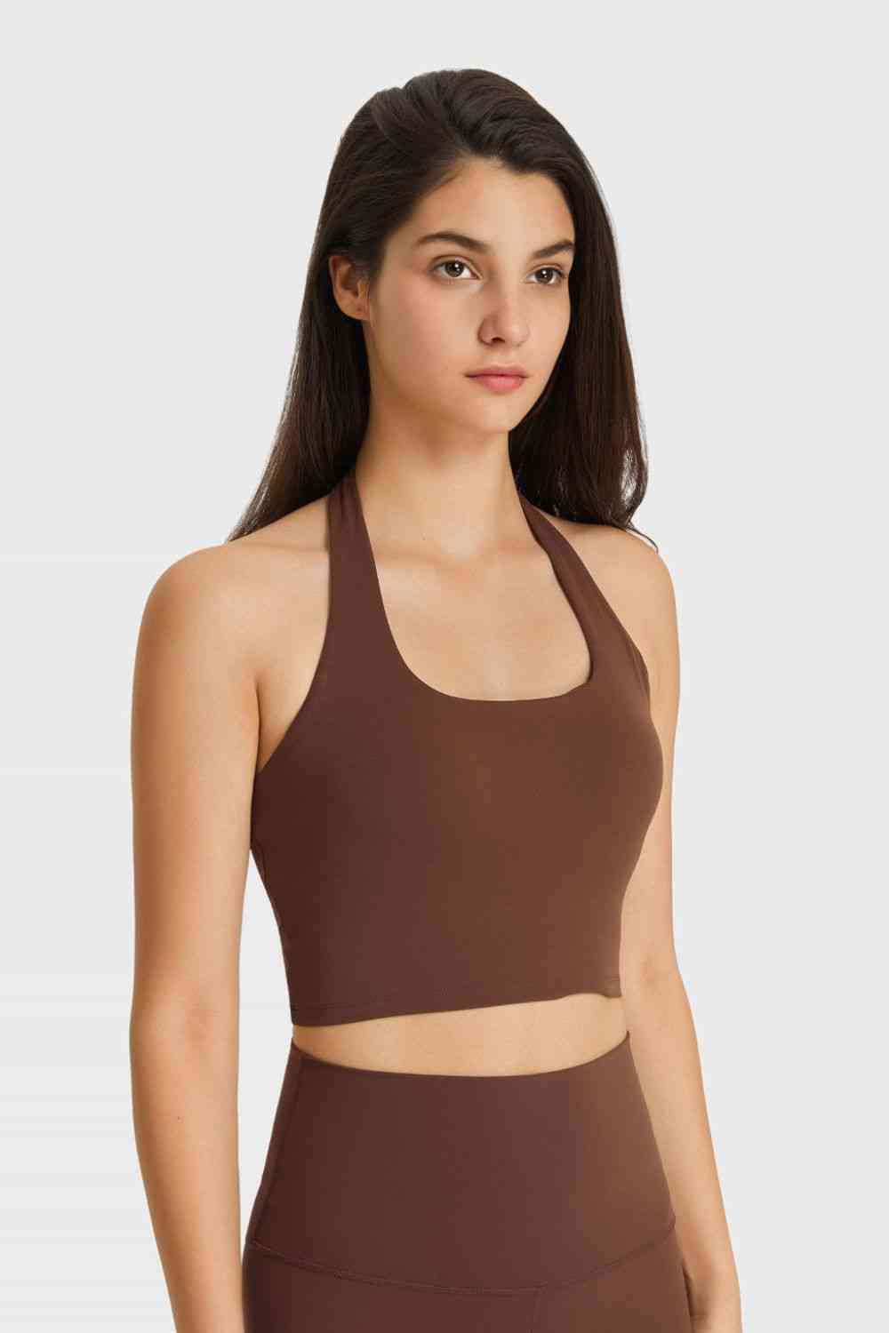 Breathable Halter Neck Sports Bra - Ladyez