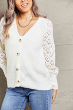 Double Take Rib-Knit Plunge Raglan Sleeve Cardigan - Ladyez