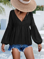 Puff Sleeve Babydoll Blouse - Ladyez