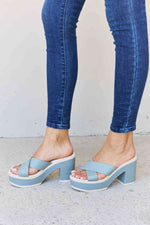 Weeboo Cherish The Moments Contrast Platform Sandals in Misty Blue - Ladyez