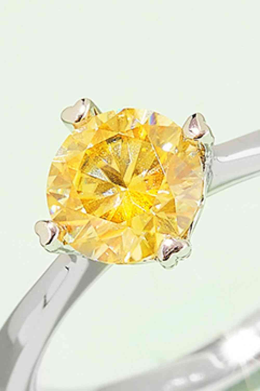 1 Carat Moissanite 925 Sterling Silver Solitaire Ring - Ladyez