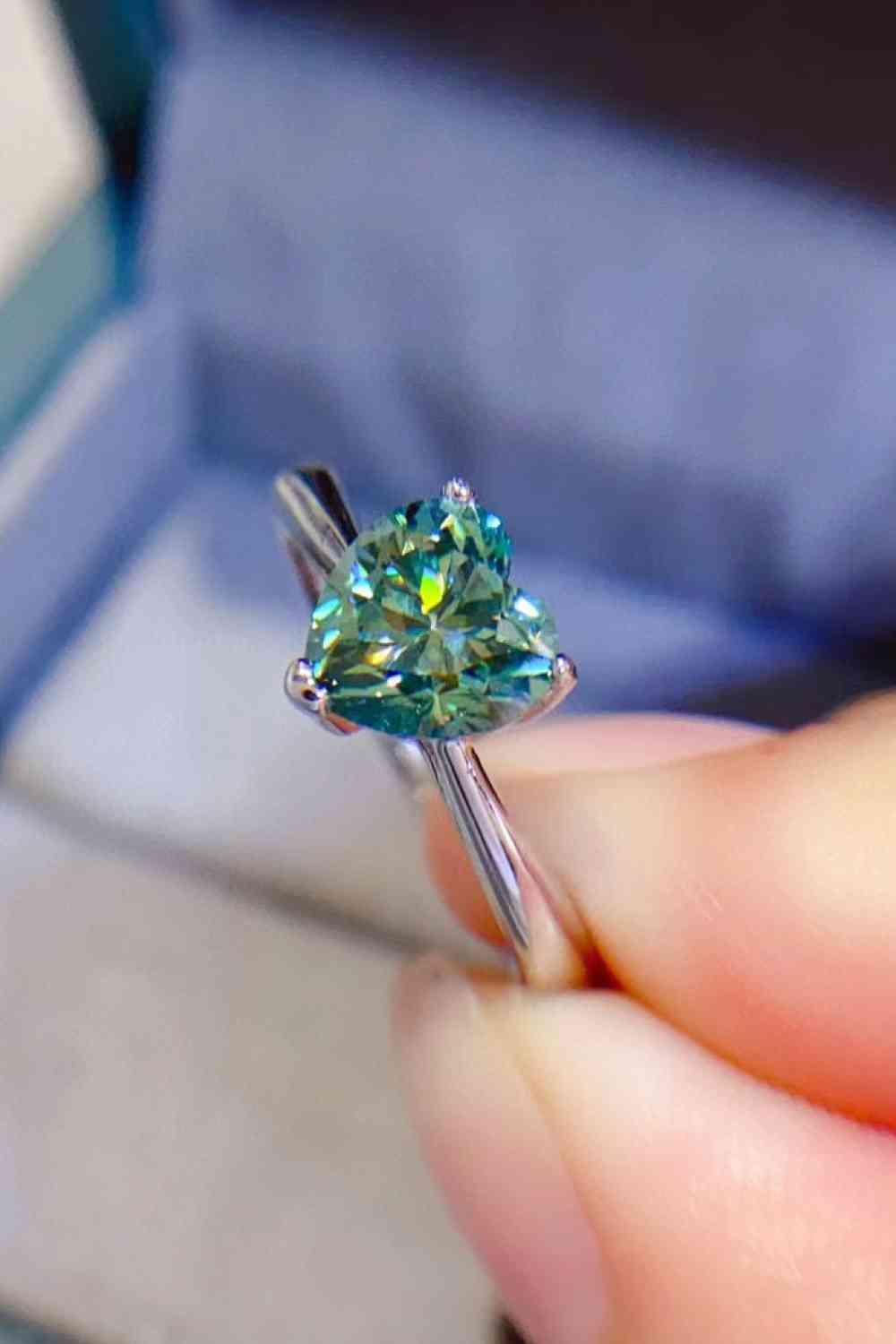 1 Carat Moissanite Heart 925 Sterling Silver Ring - Ladyez