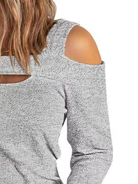 Full Size Cutout Cold Shoulder Blouse - Ladyez