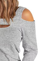 Full Size Cutout Cold Shoulder Blouse - Ladyez