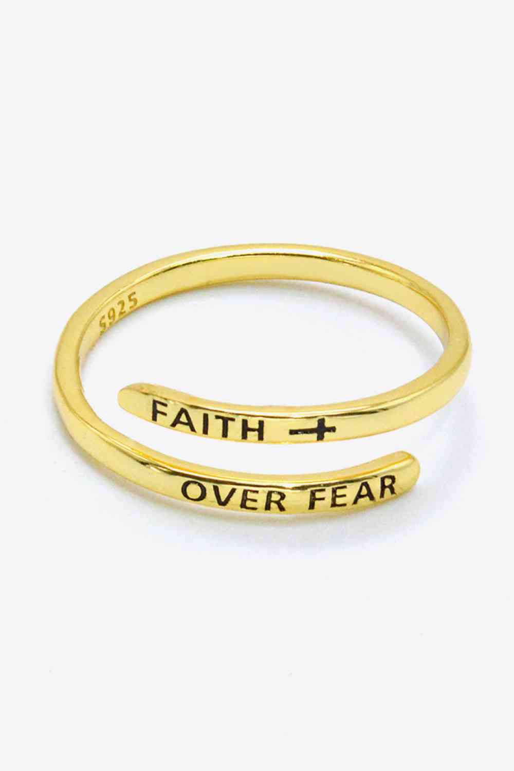 FAITH OVER FEAR Bypass Ring - Ladyez