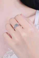 1 Carat Moissanite Crisscross Split Shank Ring - Ladyez