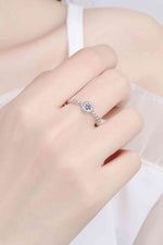 Moissanite Rhodium-Plated Ring - Ladyez