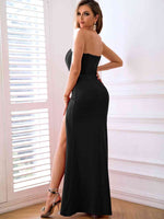 Strapless Split Seam Detail Dress - Ladyez