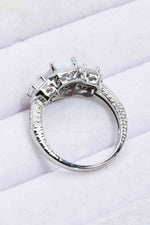 925 Sterling Silver Square Opal Ring - Ladyez