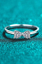 Moissanite Bow Rhodium-Plated Ring - Ladyez