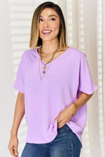 Zenana Texture Short Sleeve T-Shirt - Ladyez