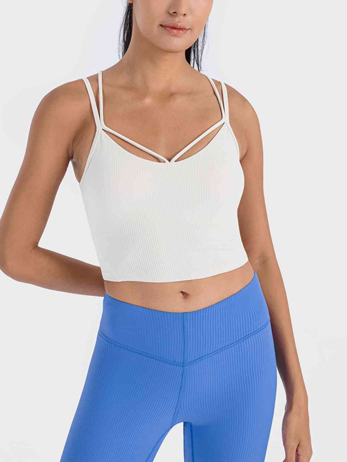 Double Strap Ribbed Sports Cami - Ladyez
