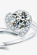 1 Carat Moissanite Heart Ring - Ladyez