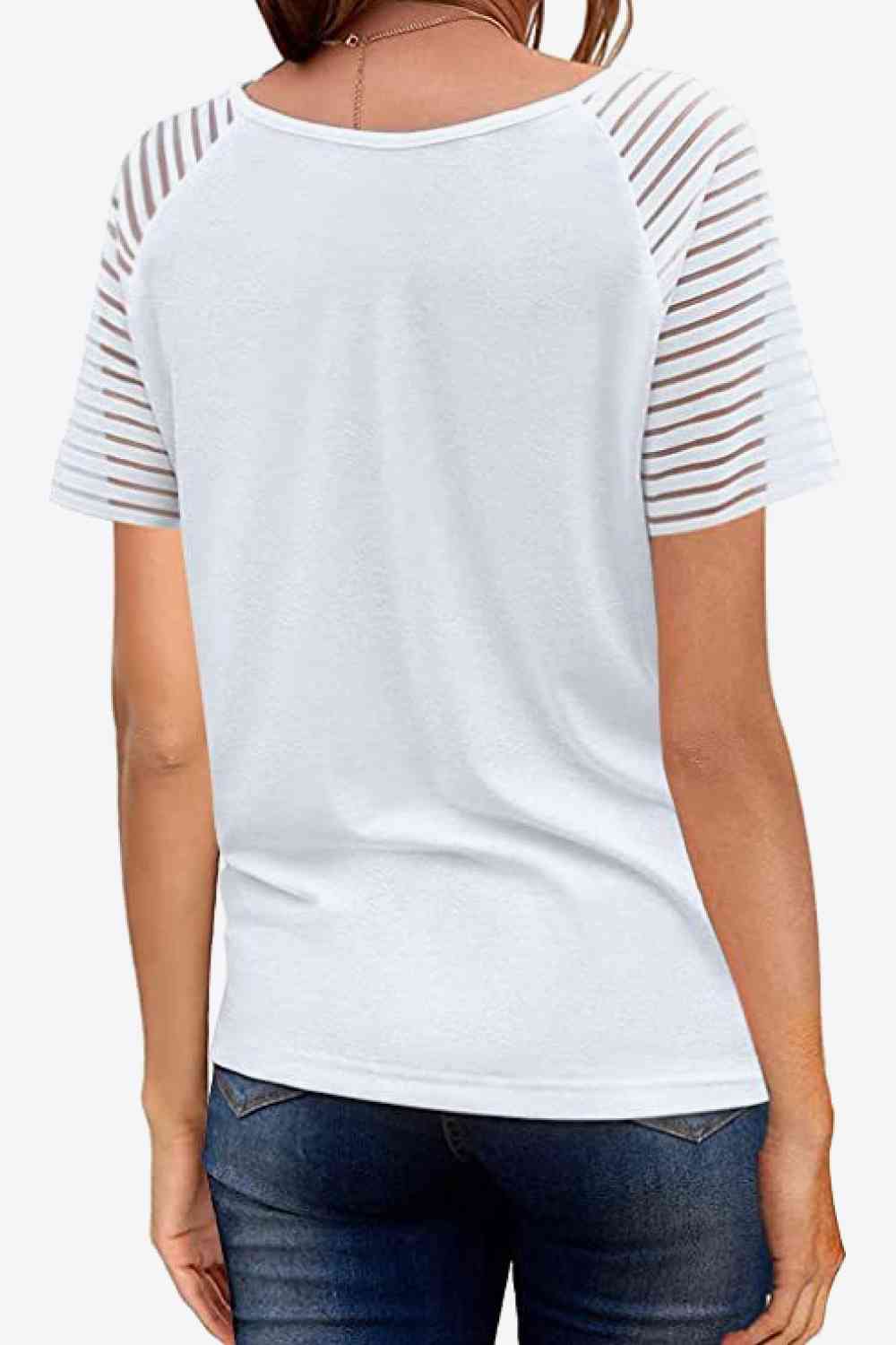 V-Neck Raglan Sleeve Tee - Ladyez
