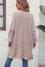 Fringe Sleeve Dropped Shoulder Cardigan - Ladyez