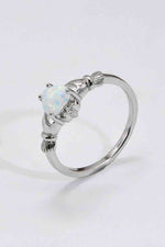 925 Sterling Silver Heart Opal Ring - Ladyez