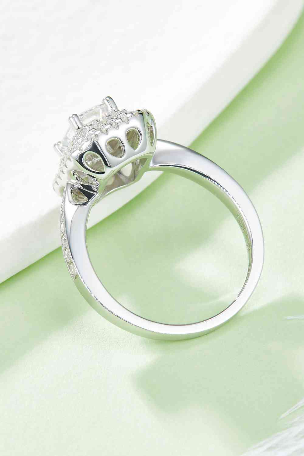 Adored 1 Carat Moissanite 925 Sterling Silver Side Stone Ring - Ladyez