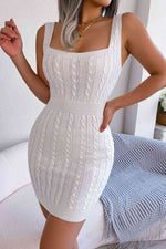 Cable-Knit Sleeveless Mini Dress - Ladyez