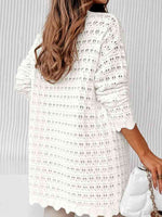 Long Sleeve Openwork Cardigan - Ladyez