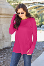 Basic Bae Full Size Round Neck Long Sleeve T-Shirt - Ladyez