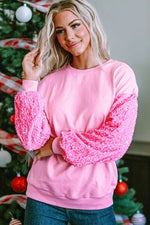 Sequin Round Neck Dropped Shoulder Sweatshirt - Ladyez
