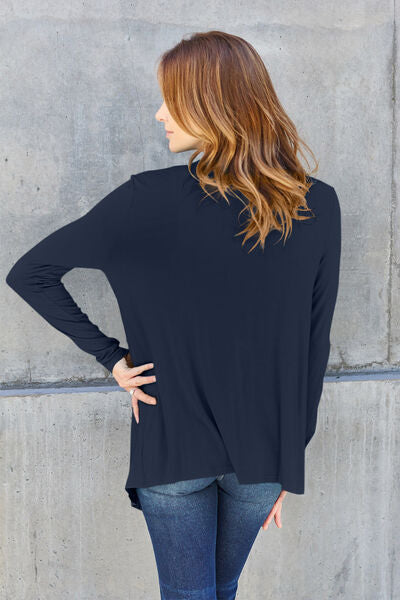 Basic Bae Full Size Open Front Long Sleeve Cardigan - Ladyez