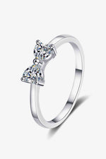 Moissanite Bow Rhodium-Plated Ring - Ladyez