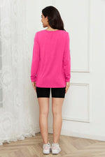 Basic Bae Full Size V-Neck Long Sleeve Top - Ladyez