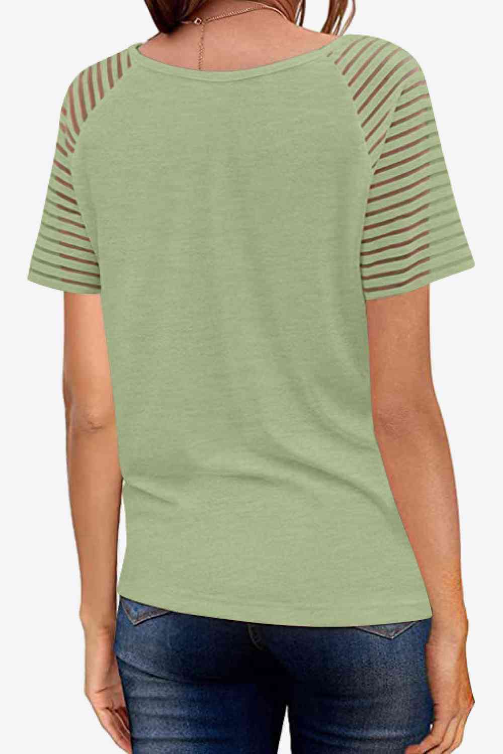 V-Neck Raglan Sleeve Tee - Ladyez