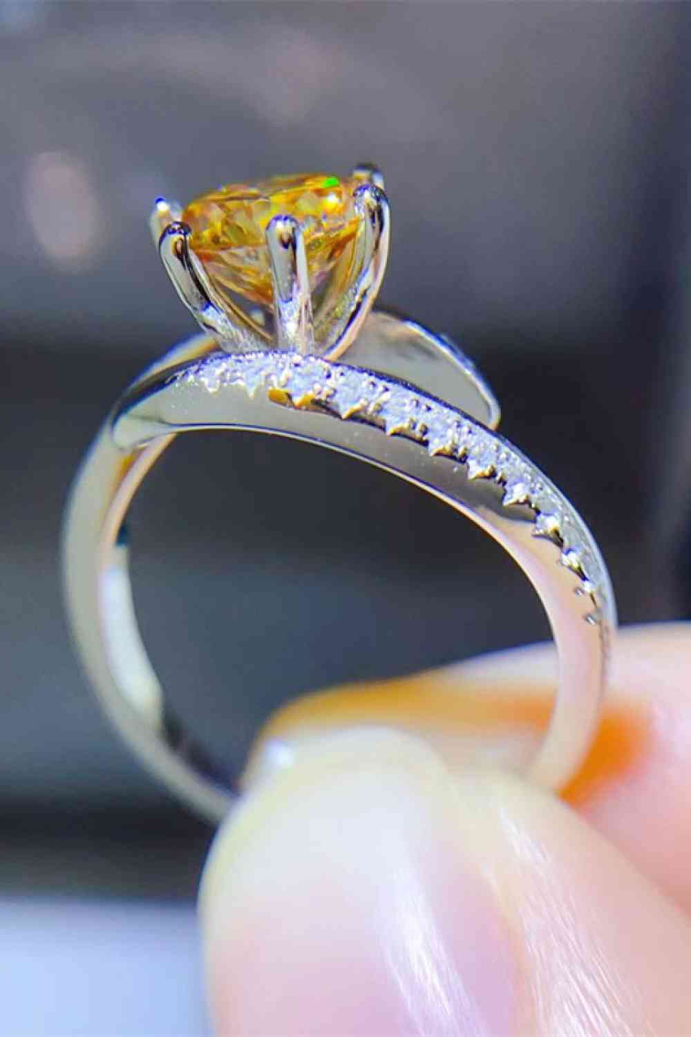 1 Carat Moissanite 925 Sterling Silver Ring - Ladyez
