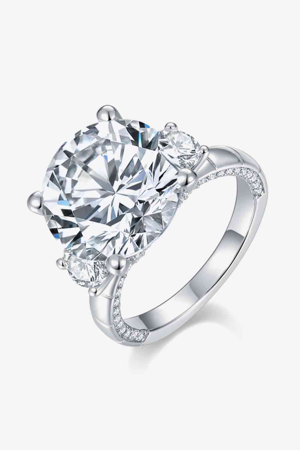 8.6 Carat Moissanite Platinum-Plated Ring - Ladyez