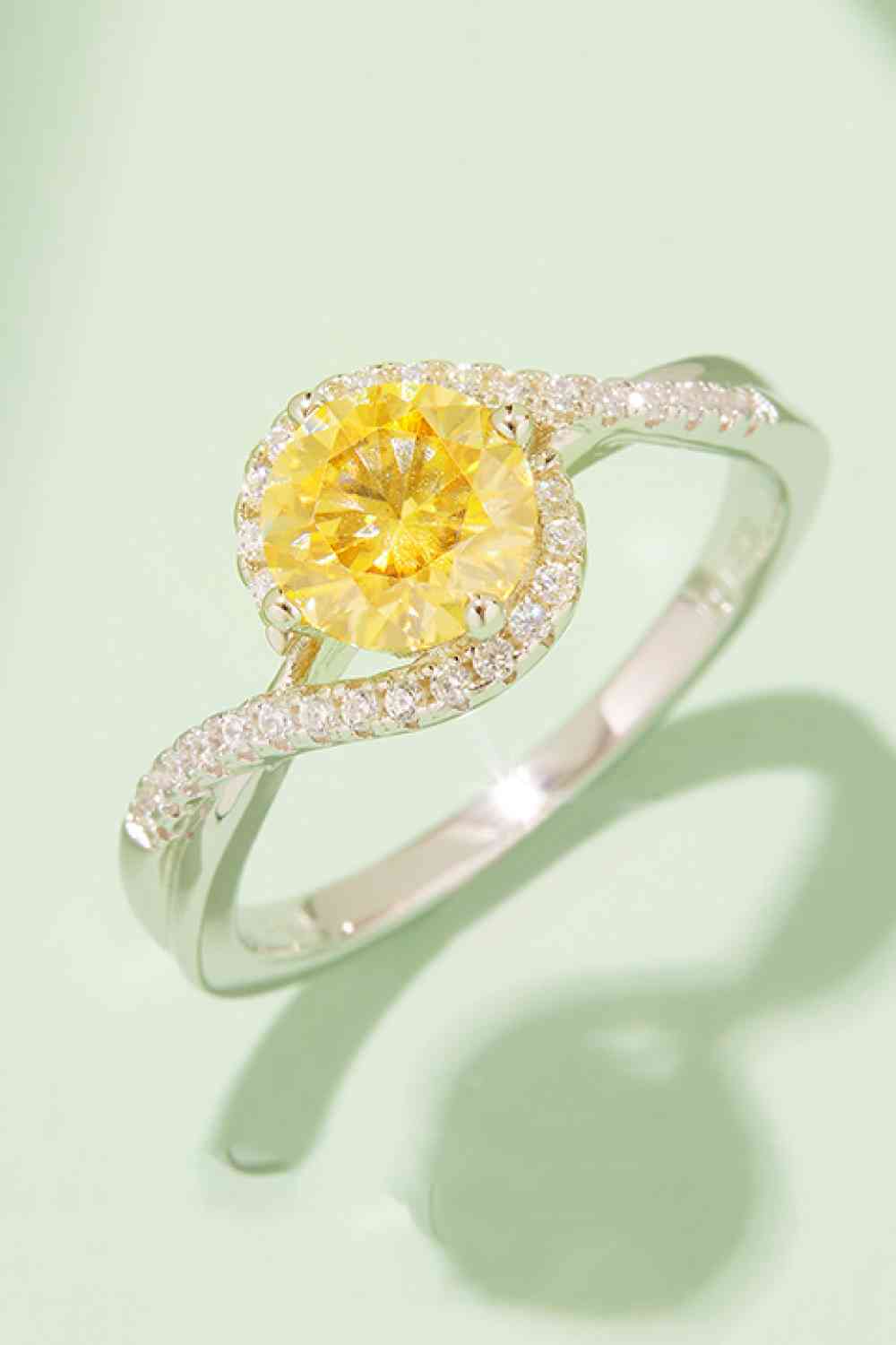 1 Carat Moissanite Contrast 925 Sterling Silver Ring - Ladyez