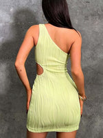 One Shoulder Cutout Mini Dress - Ladyez
